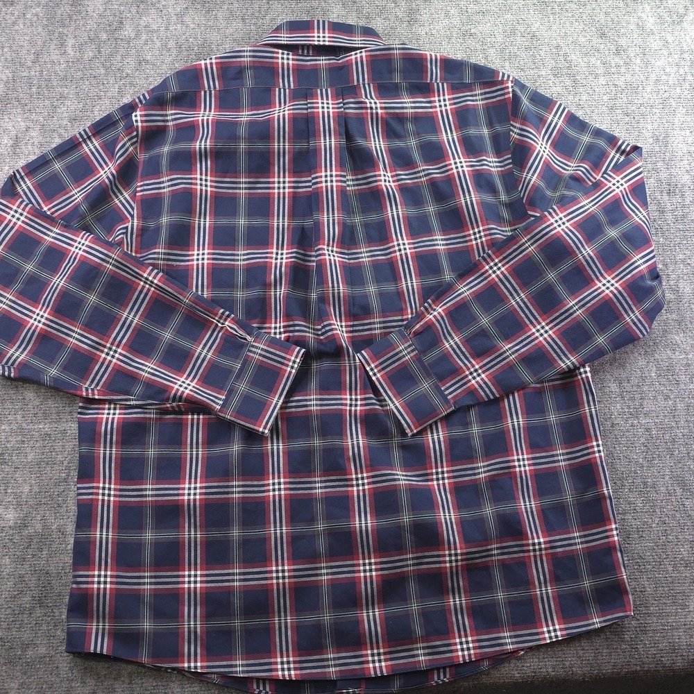 Brooks Brothers Shirt Large Non Iron Red Blue Green Plaid Long Sleeve Button - Picture 6 of 7